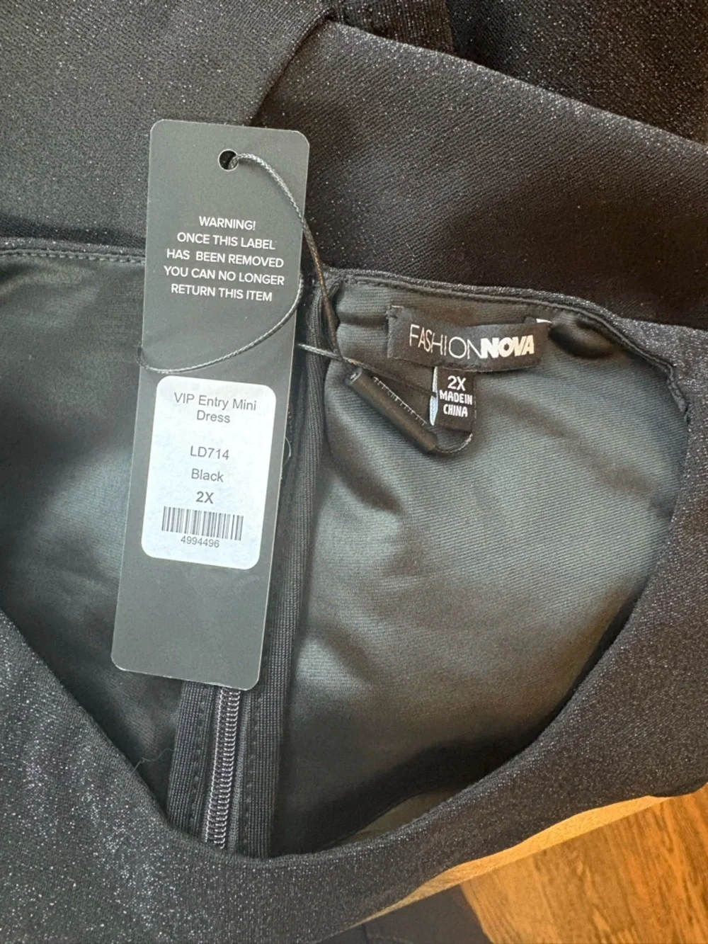 Fashion Nova Black long sleeve mini dress size 2X - Picture 2 of 5